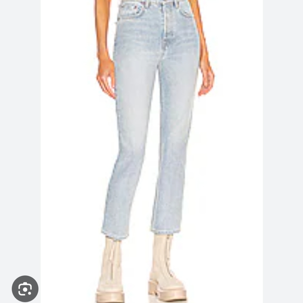 GRLFRND The Karolina high rise straight crop jeans light wash size 27